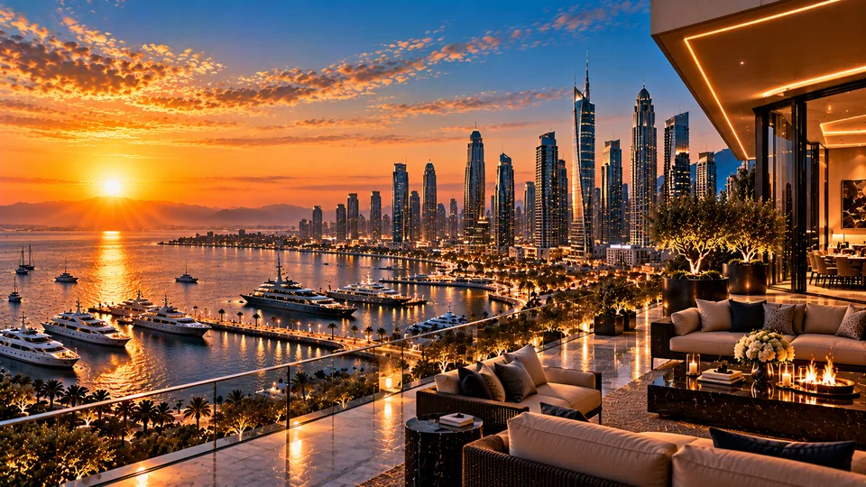 Waterfront property and marina (illustrative image)